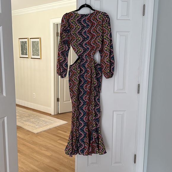 Rhode Chiara Multicolor Cutout-Waist Midi Dress - Picture 7 of 8